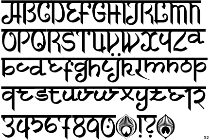 hindu style font